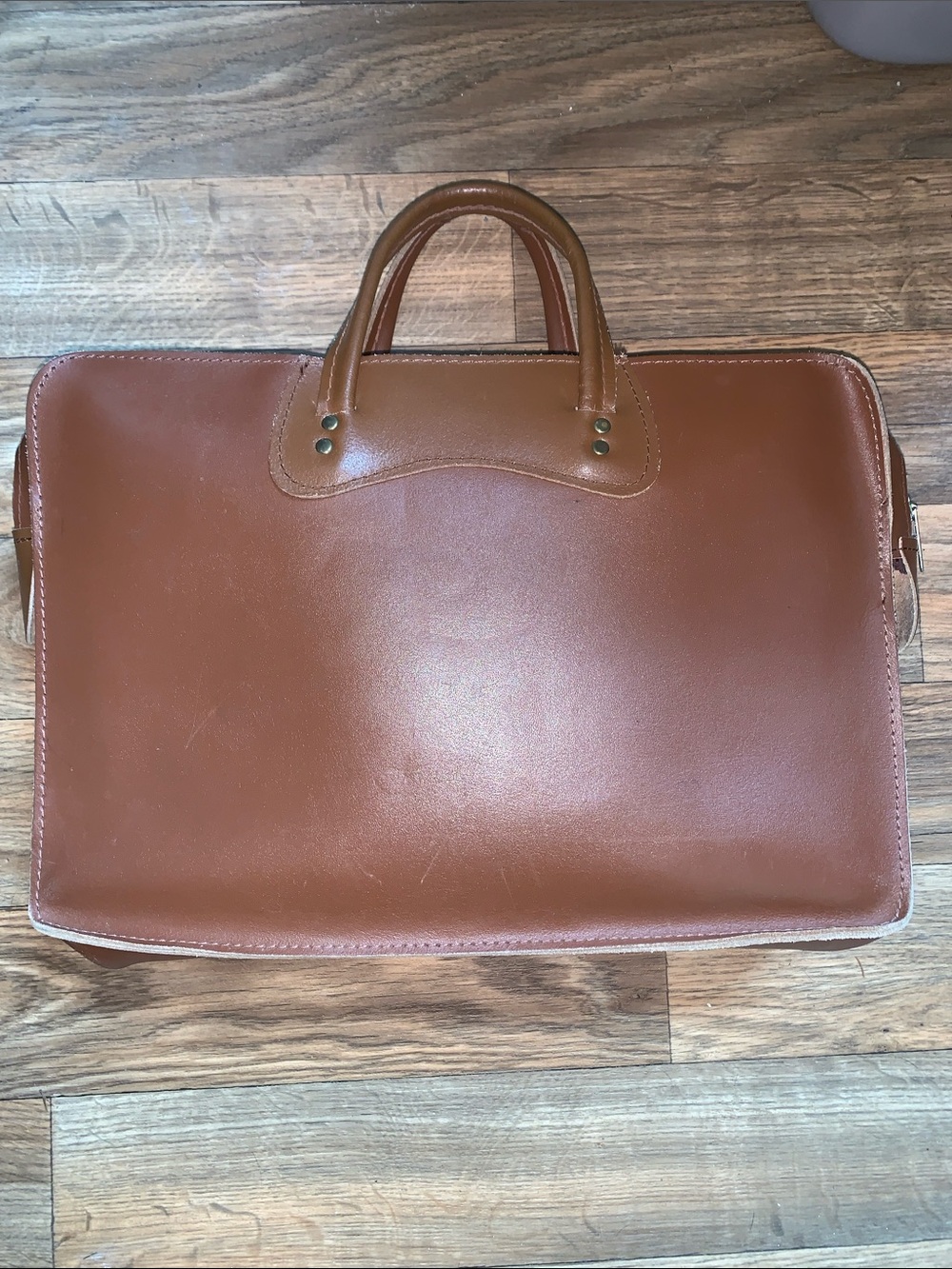 Vintage Classic Brown Leather Briefcase for Men